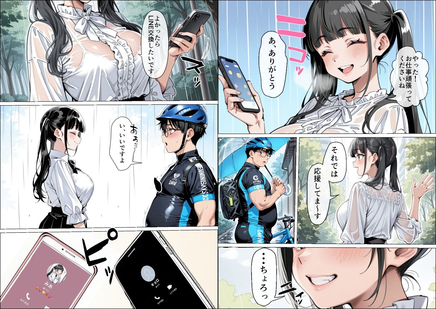 サンプル画像5:Ub●rの配達先で推しコンカフェ嬢が彼氏とヤってた話(ピココミック) [d_656063]