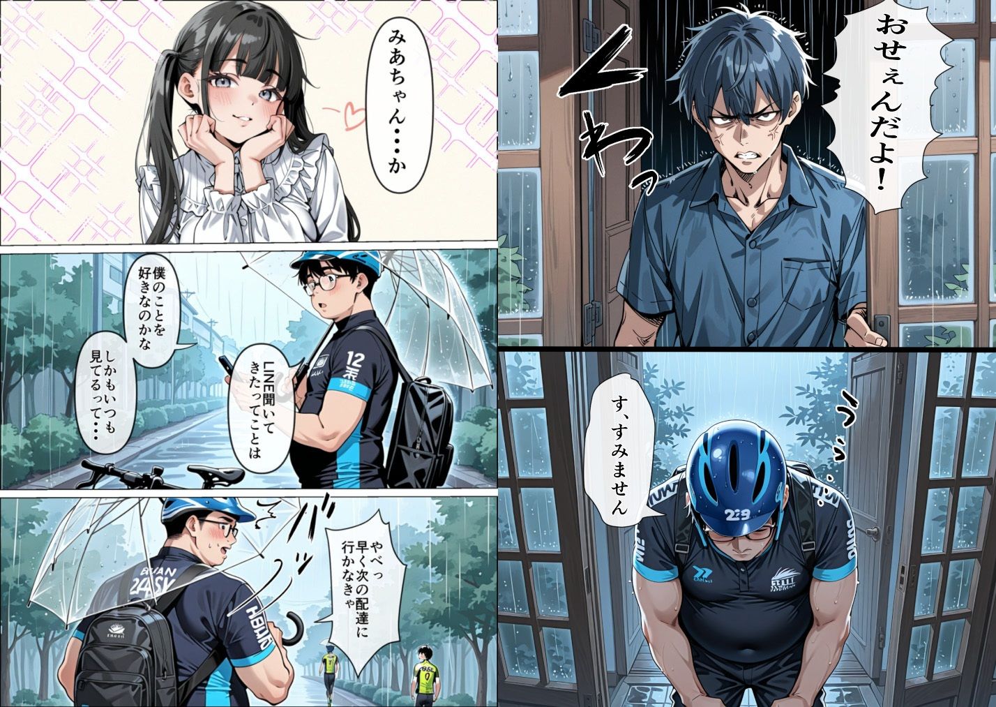 サンプル画像6:Ub●rの配達先で推しコンカフェ嬢が彼氏とヤってた話(ピココミック) [d_656063]