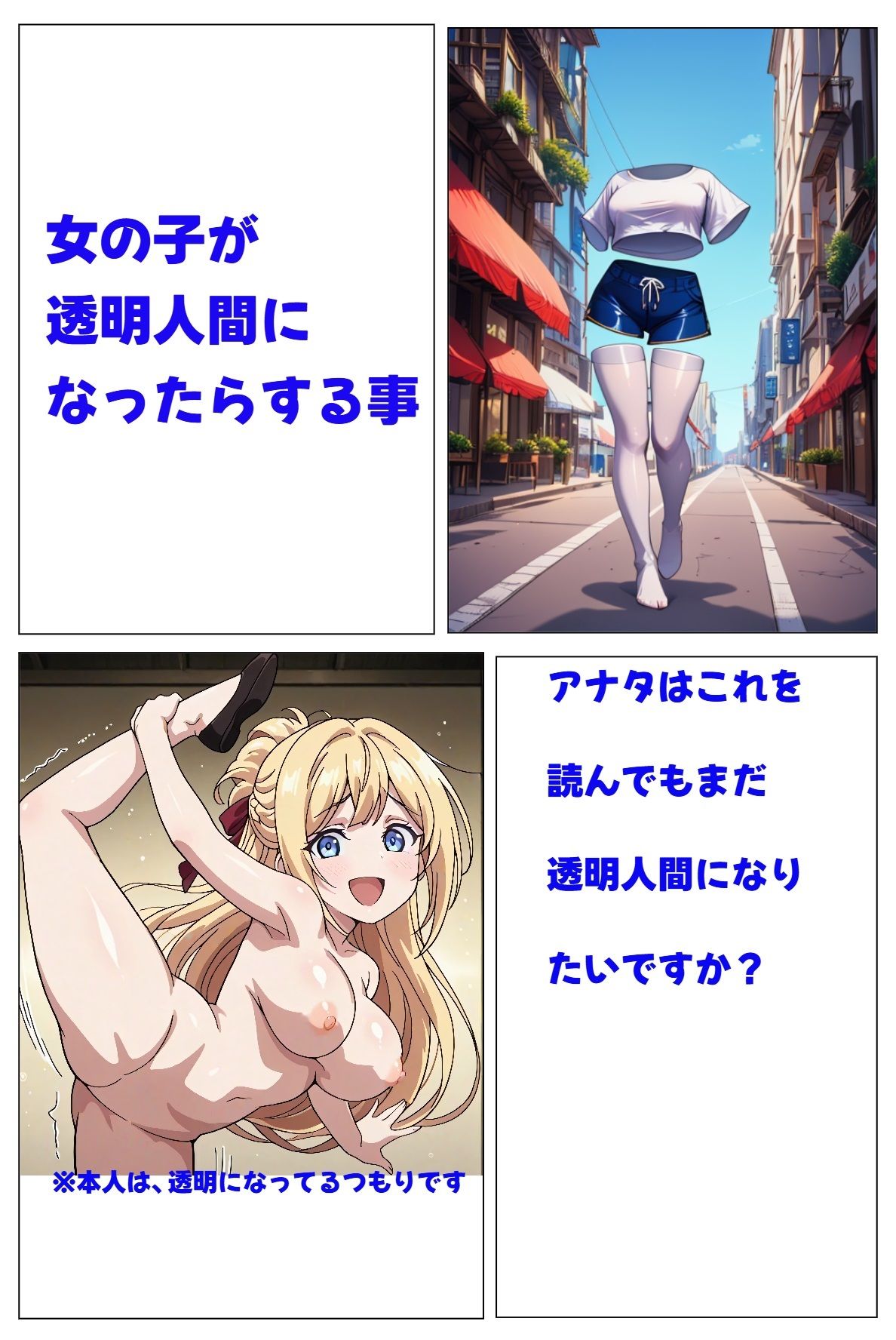 女の子が透明人間になったらする事 画像1
