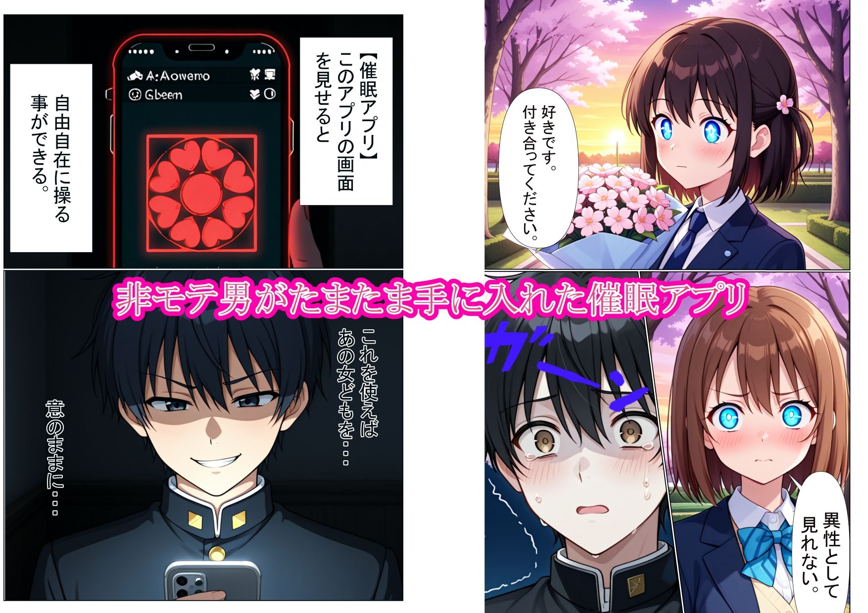 サンプル画像1:催●アプリを使用し、母娘を完全に性奴●にする話(黒猫の館) [d_657701]