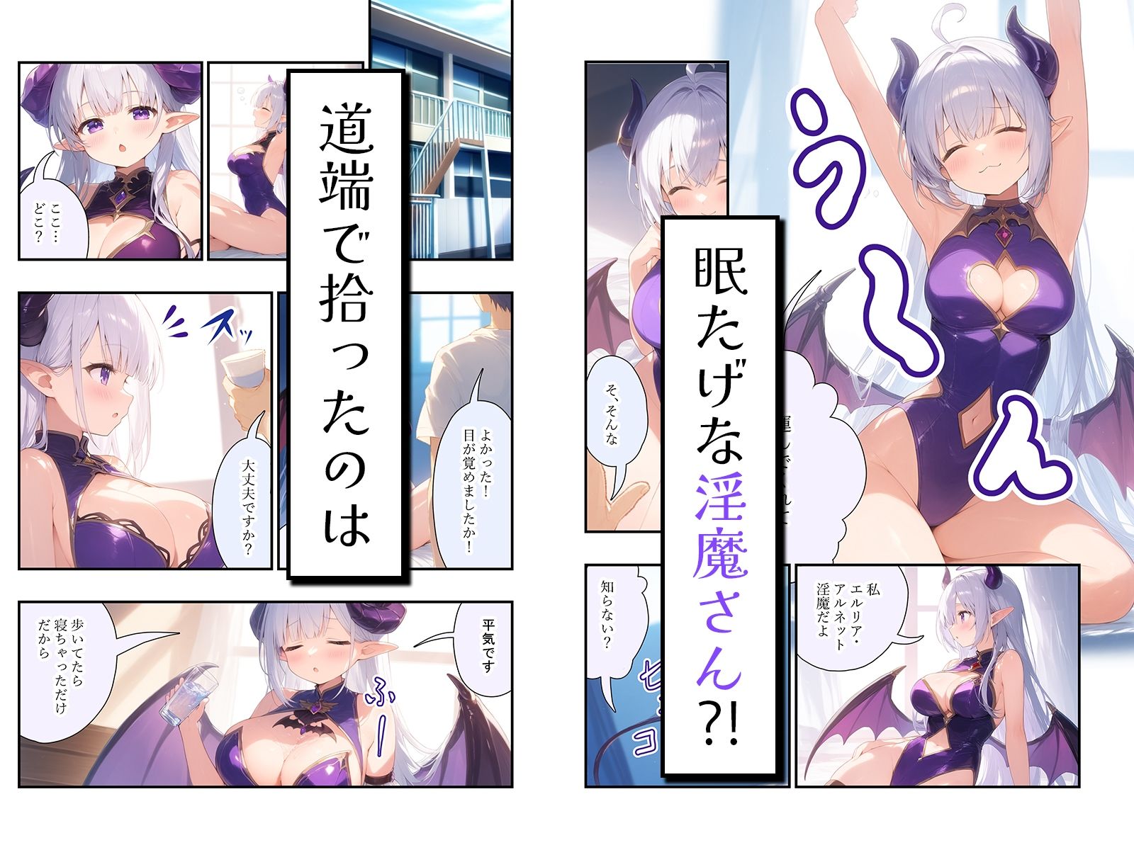 サンプル画像1:【漫画】眠たけ？な淫魔さんを拾ったら、お礼に優しく甘〜く筆下ろしされました♪(ギャル2.0) [d_657955]