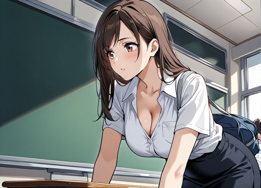 サンプル画像4:淫乱女教師NO.1〜憧れの先生とやり倒す！！(ミルクポテト) [d_658635]