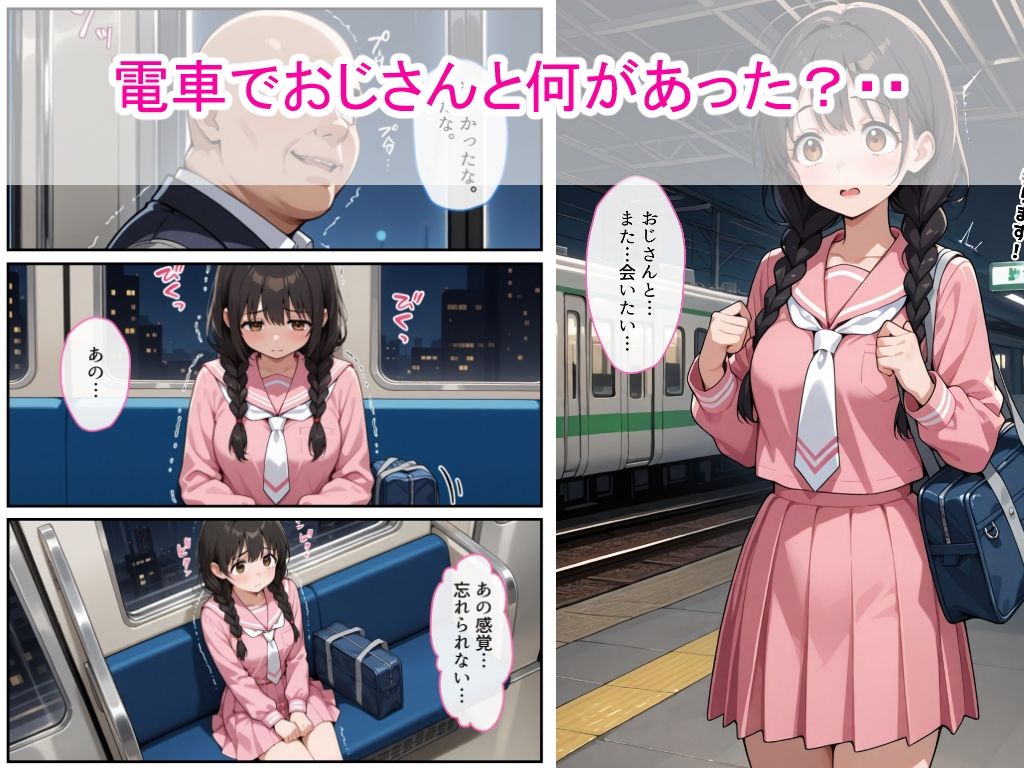 サンプル画像3:おさげ女子校生に電車中年男が縛り目隠しで中出しをした話(AIザッハトルテ) [d_659105]