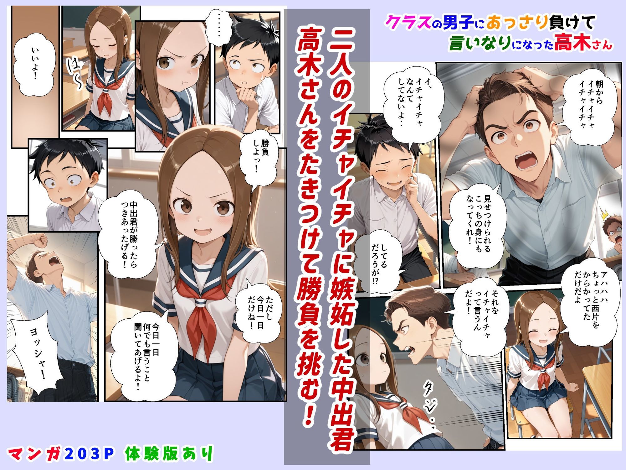 クラスの男子にあっさり負けて言いなりになった高木さん 画像2