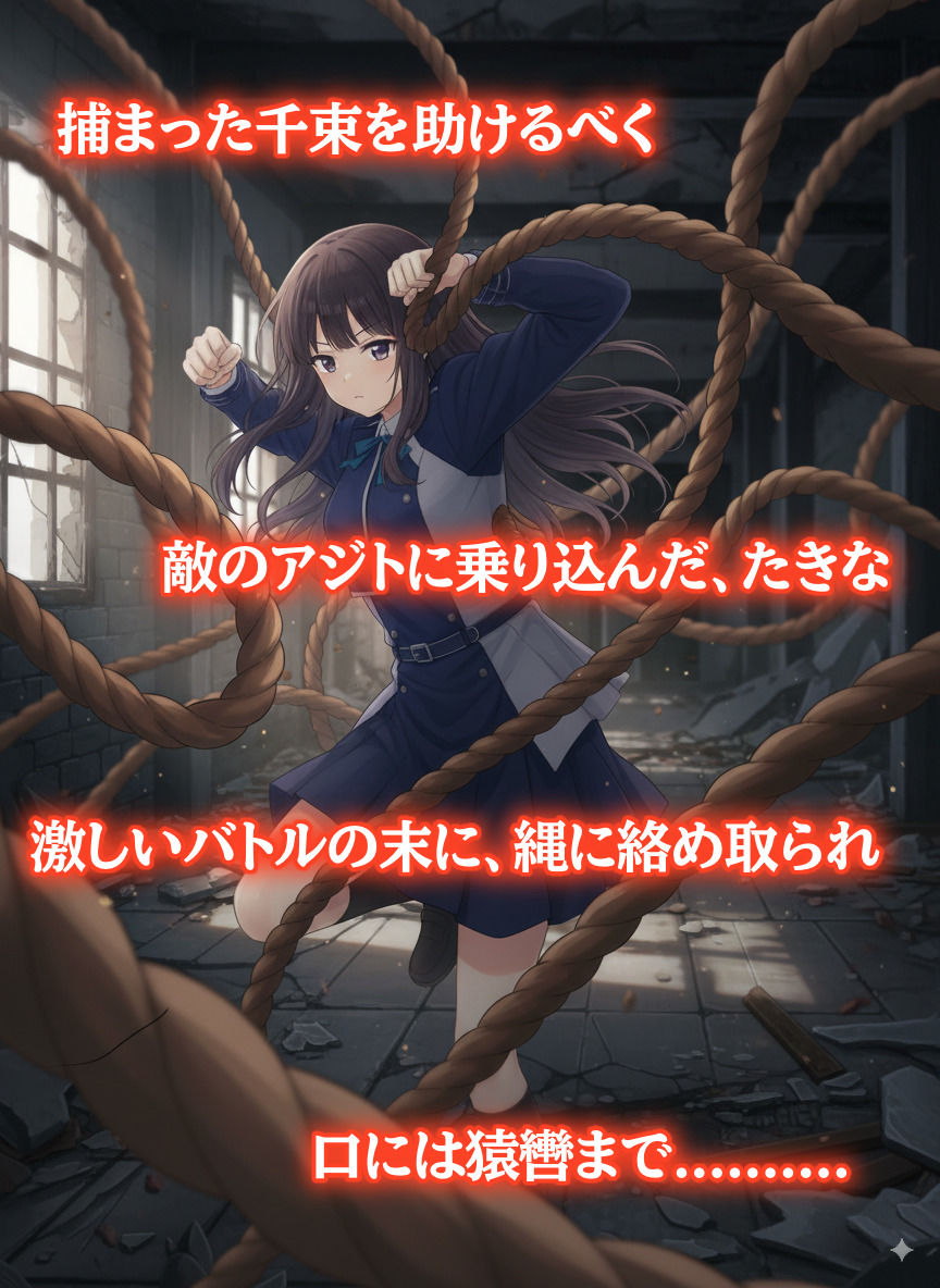 ぐるぐる巻きに緊縛されたリコリス【猿轡】 画像2