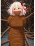 ぐるぐる巻きに緊縛されたリコリス【猿轡】