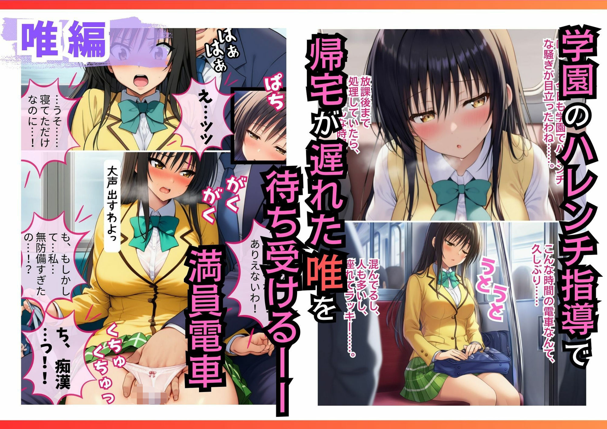 サンプル画像4:とらぶる痴●！春菜と唯と電車エッチしちゃう話(AI欲イラスト屋さん：わんたんめん) [d_663788]