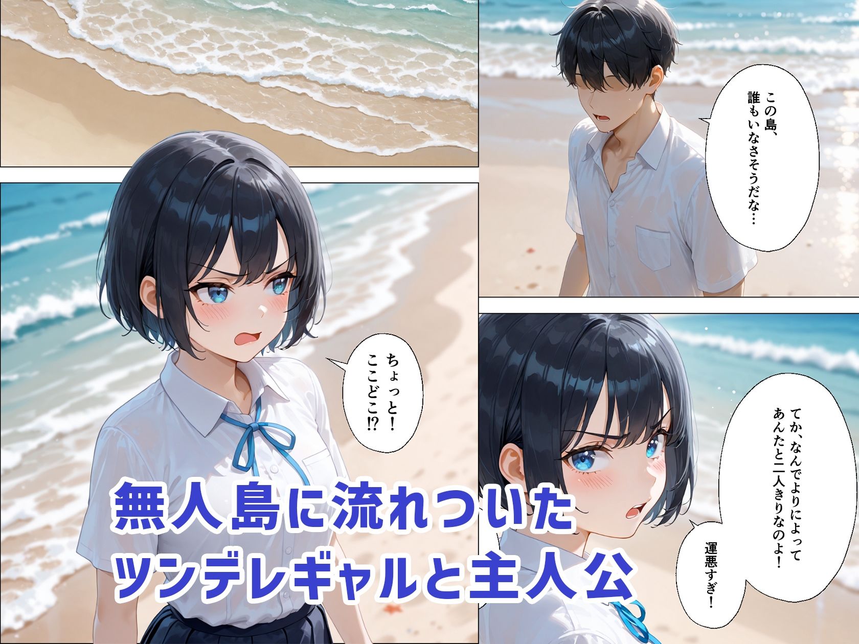 ツンデレギャルと無人島で2人きりになったらエッチしかすることがない 画像1