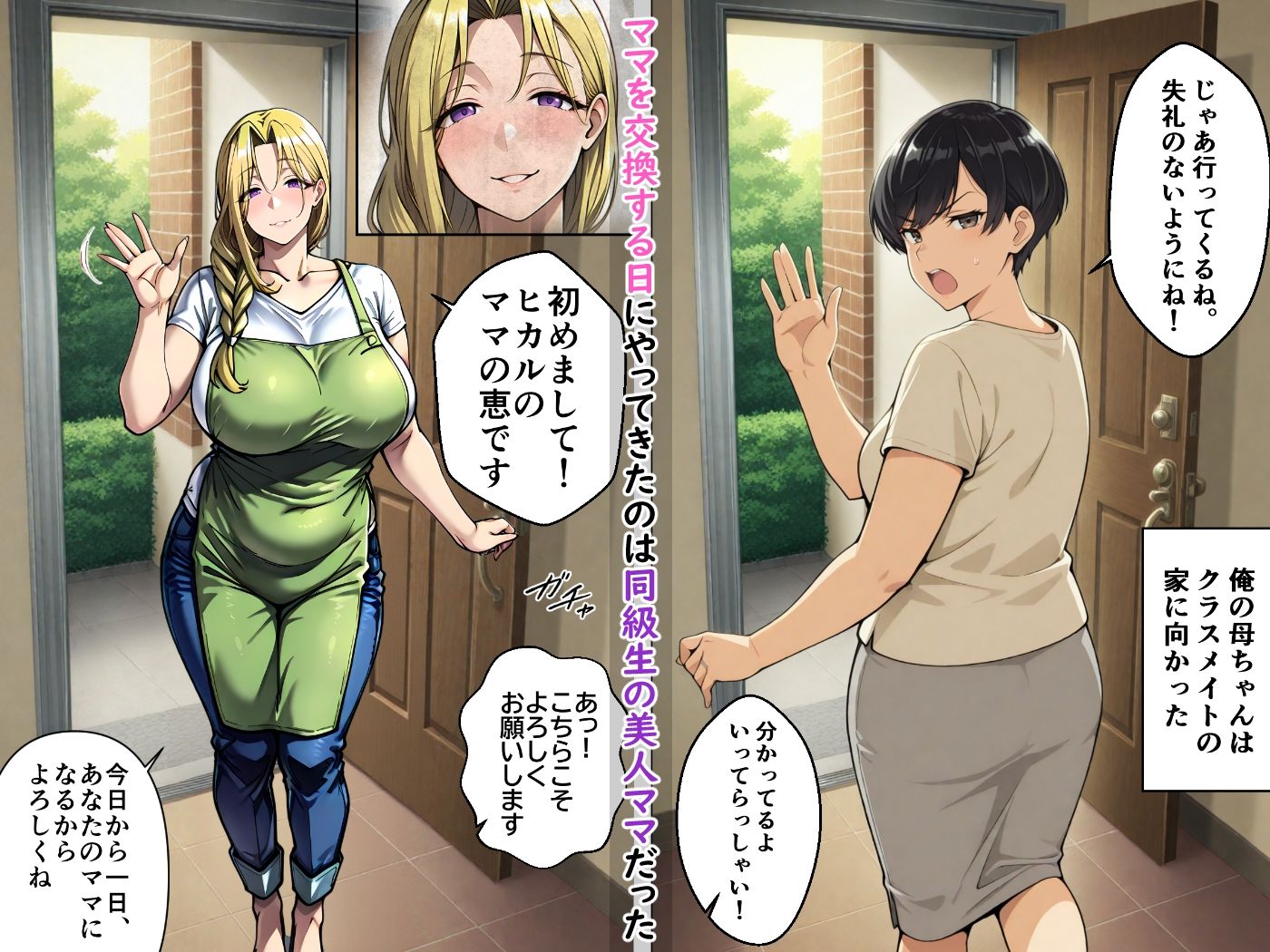 サンプル画像2:ママ交換の日〜クラスで一番美人なママに精子を搾り取られる話〜(赤白あみ) [d_665418]