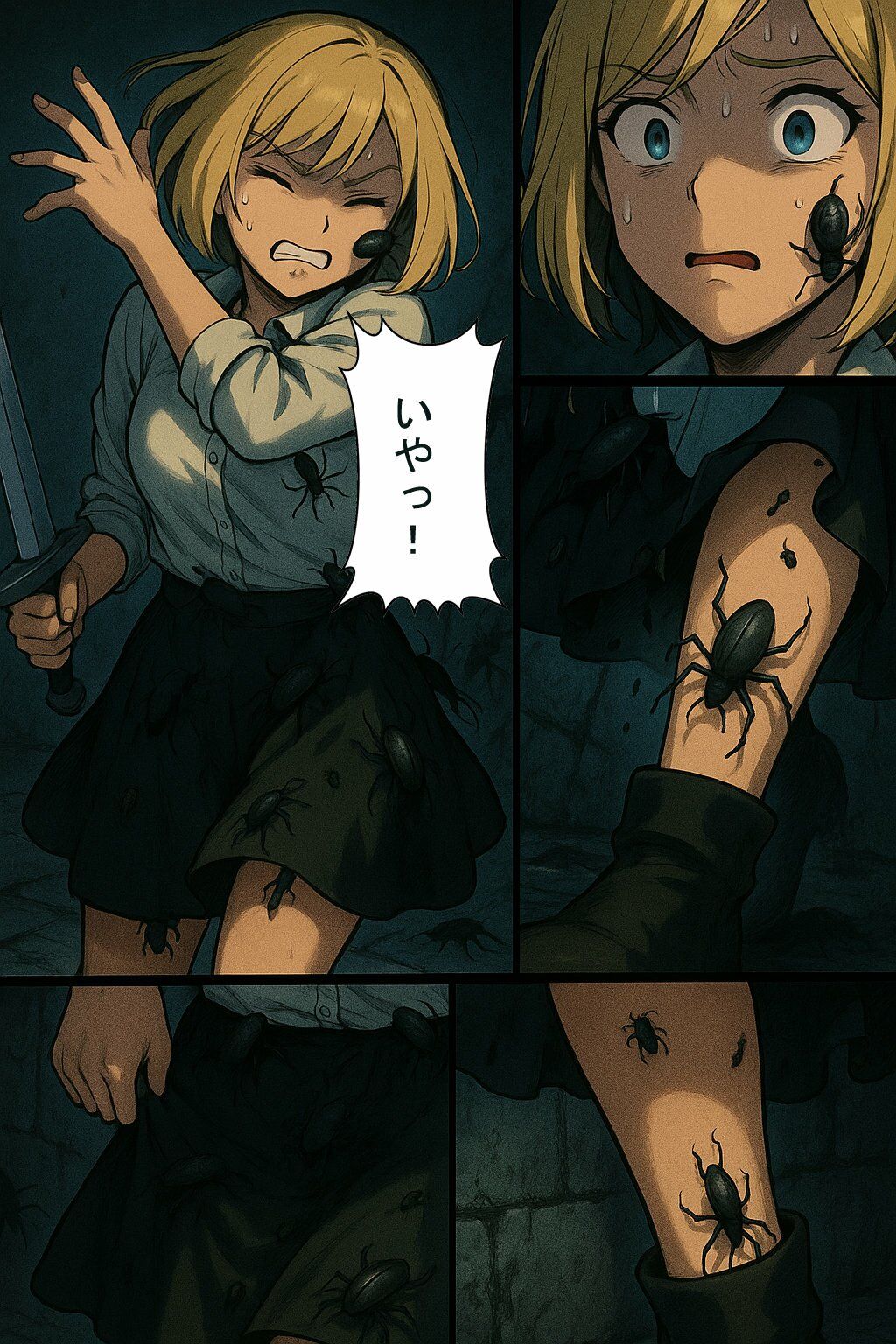 サンプル画像1:女冒険者の地下迷宮探索2（蟲姦、豚姦、オーク、ダークファンタジー）(dia202503) [d_665998]