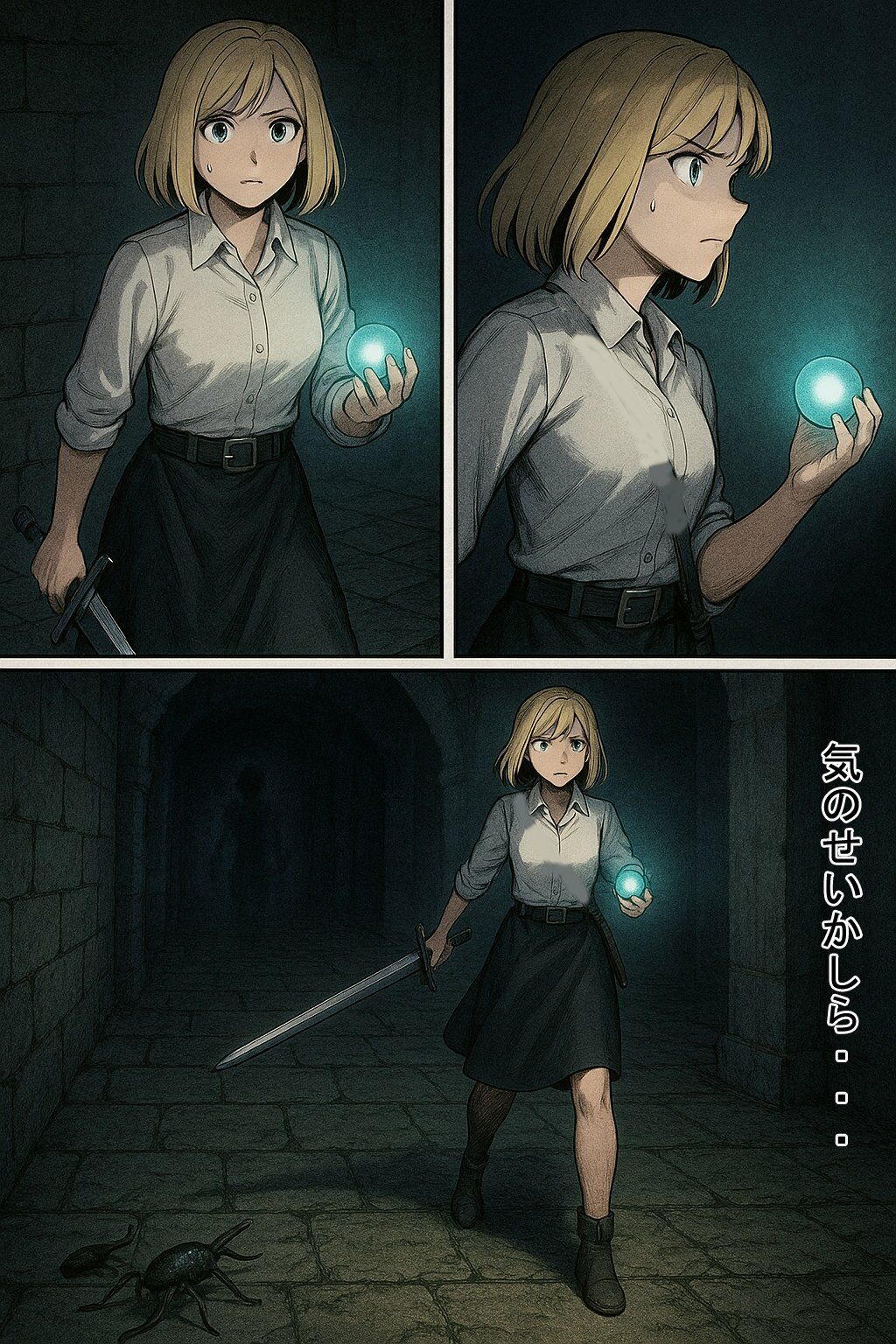 サンプル画像4:女冒険者の地下迷宮探索2（蟲姦、豚姦、オーク、ダークファンタジー）(dia202503) [d_665998]