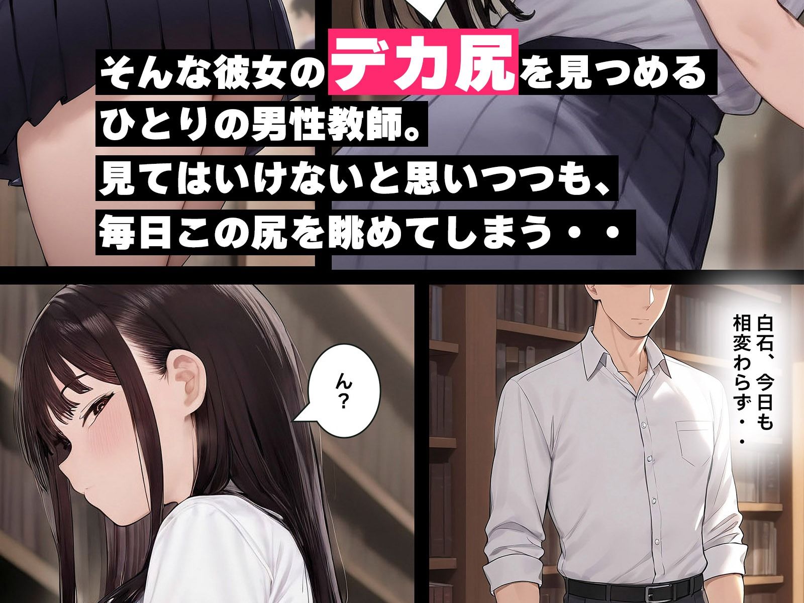 デカ尻図書委員の白石さん 画像2
