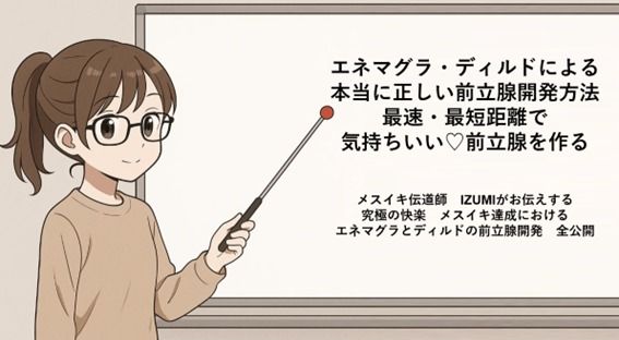 サンプル画像1:エネマグラ・ディルドによる 本当に正しい前立腺の開発方法 最速・最短距離で めっちゃ気持ちいい前立腺を作る   メスイキ伝道師  IZUMIがお伝えする 究極の快楽  メスイキ達成における エネマグラとディルドの前立腺開発  全公開(メスイキ？ドライオーガズム？研究所) [d_666205]