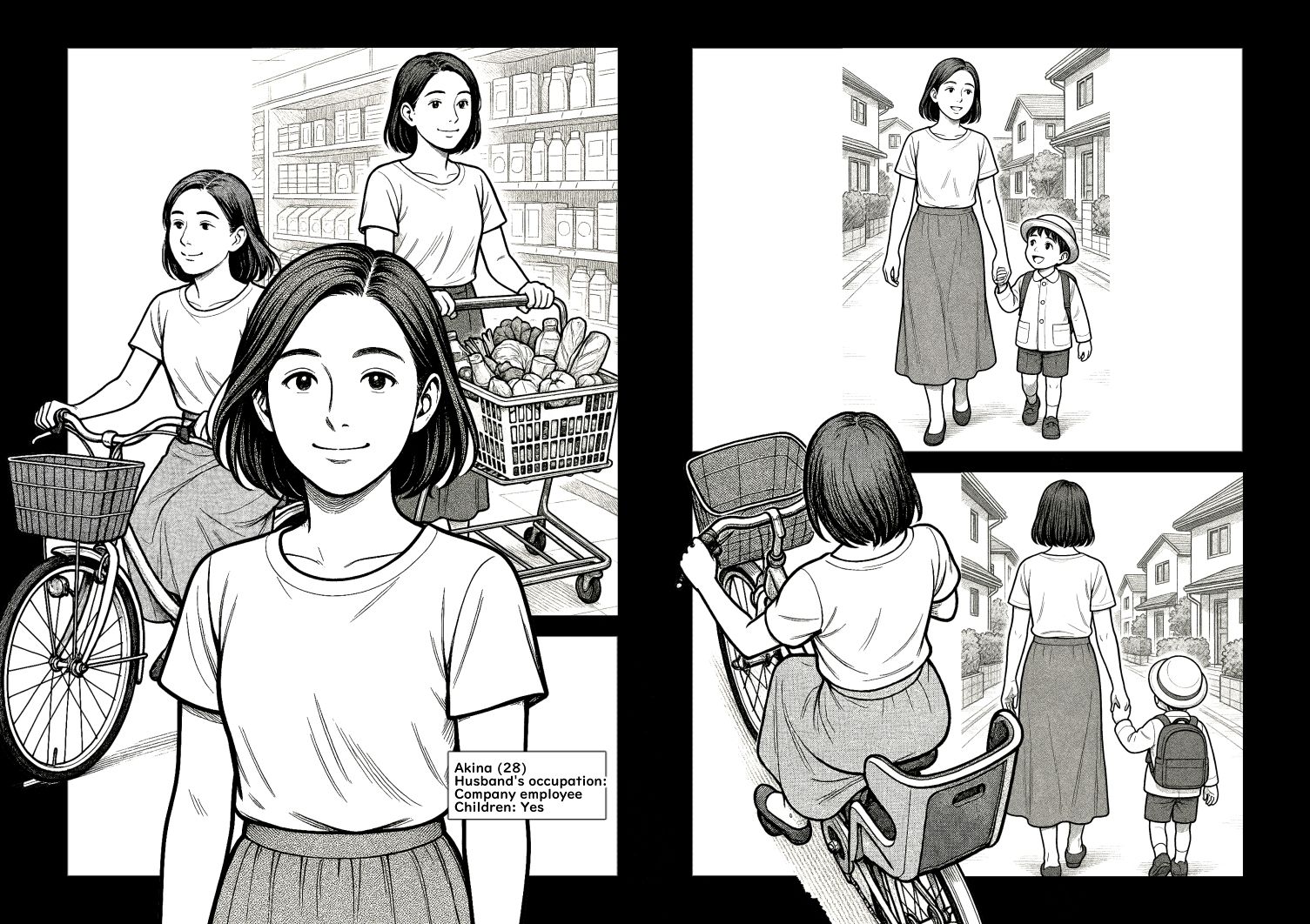 【AI作品】ママチャリの人妻 画像1