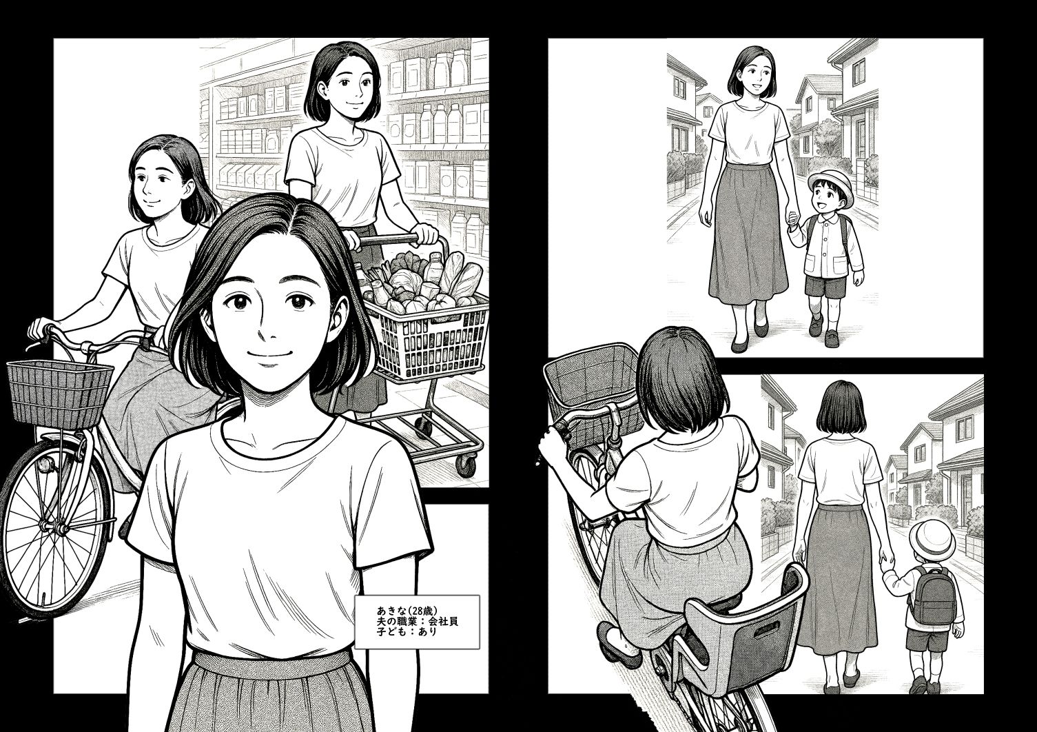 サンプル画像4:【AI作品】ママチャリの人妻(悪魔がきたりて) [d_667306]