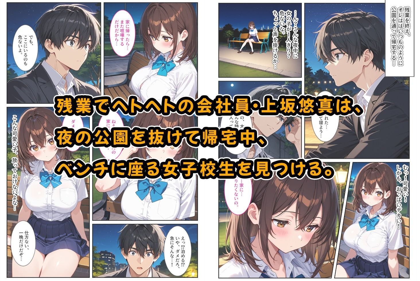 夜の公園で爆乳女子校生を拾ったら… 画像1