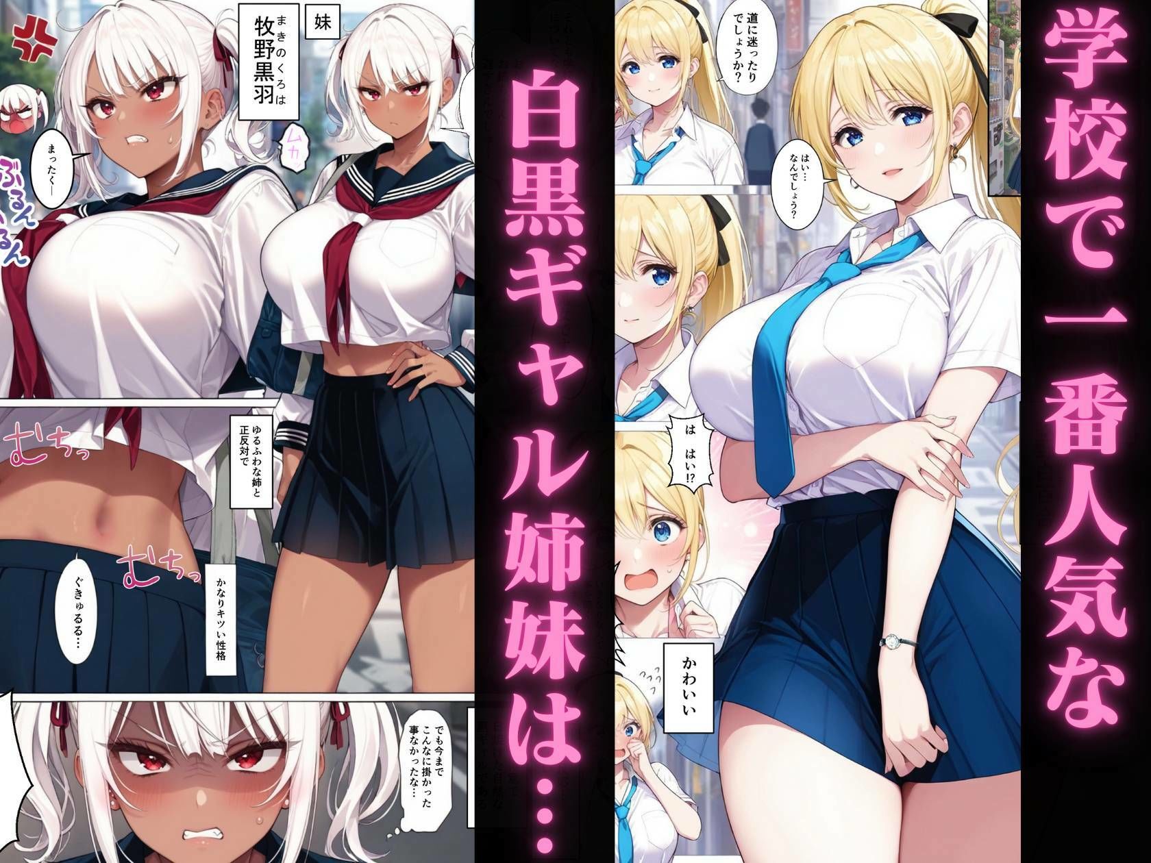 サンプル画像1:白黒ギャルを牛柄ビキニにして飼いました(AIレイン) [d_670362]