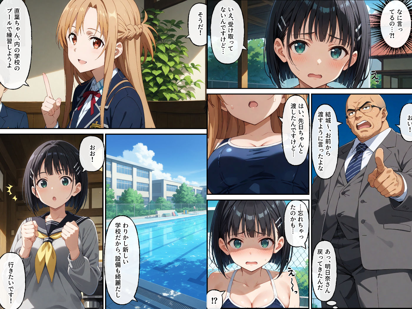 サンプル画像1:ヤリチン教師の餌食になる発情期ヒロインズ3〜水泳特訓で晒し者にされる〇葉〜(羞恥露出研究所) [d_672092]