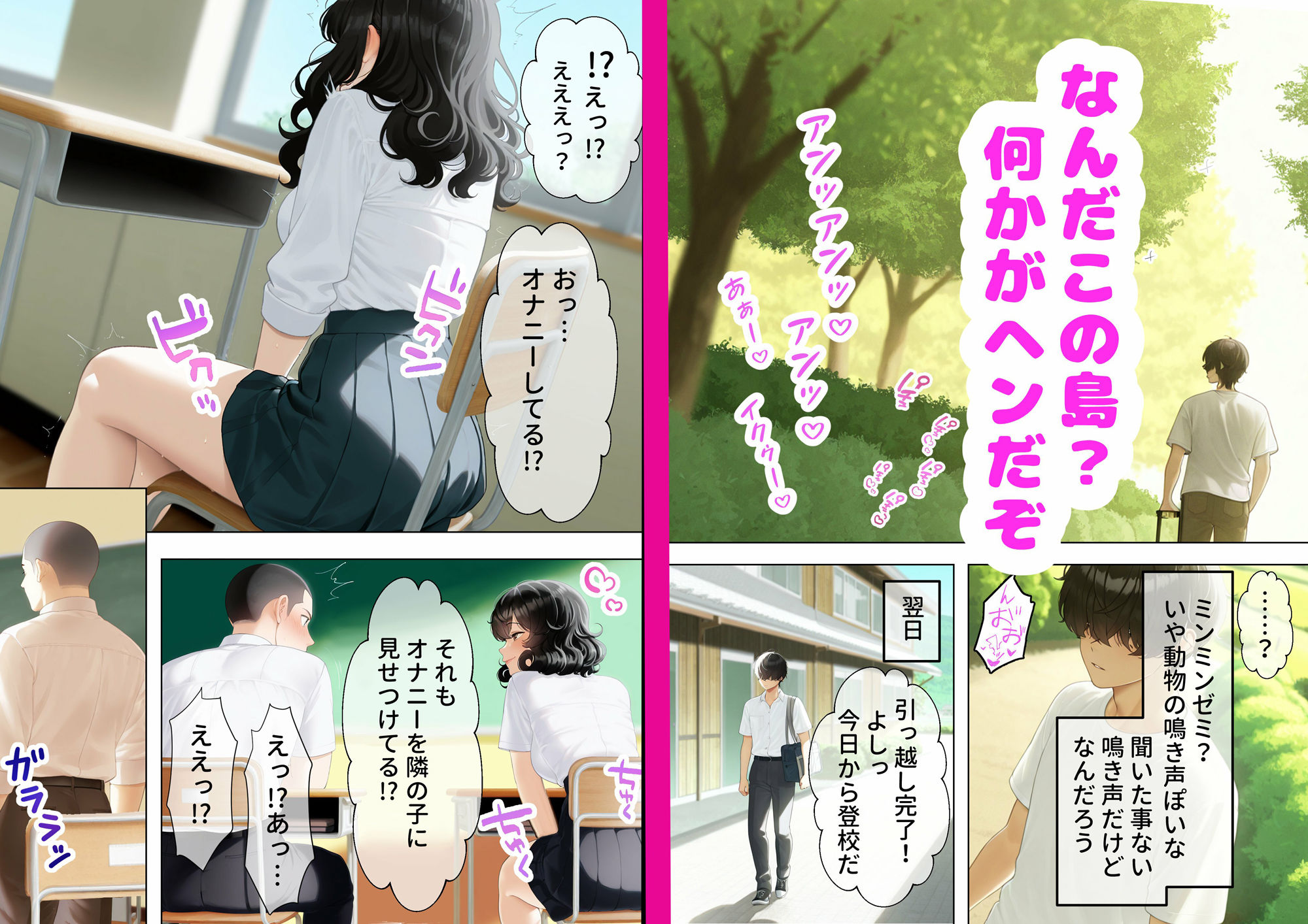 サンプル画像2:子宝島の性乱学園に転入したら女生徒に好かれちゃってSEX三昧(チューペットン) [d_673438]