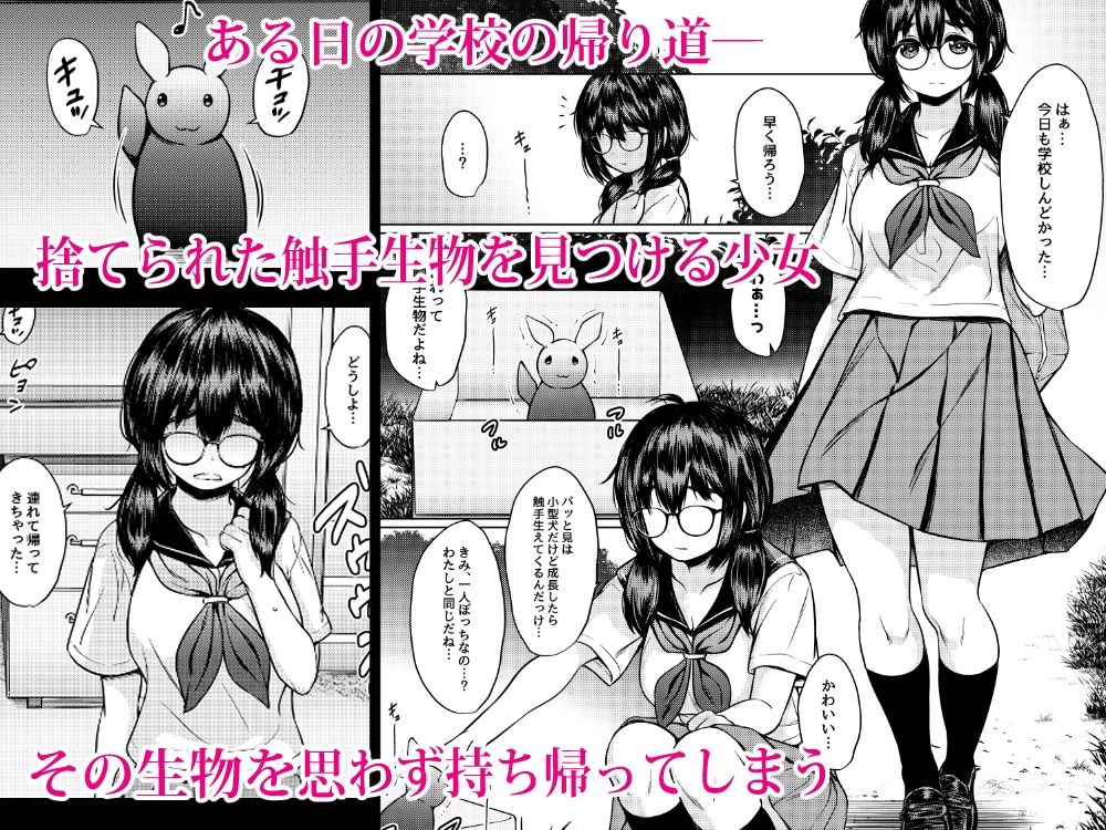 拾った触手生物に苗床にされてしまう巨乳地味メガネちゃんの話 画像1