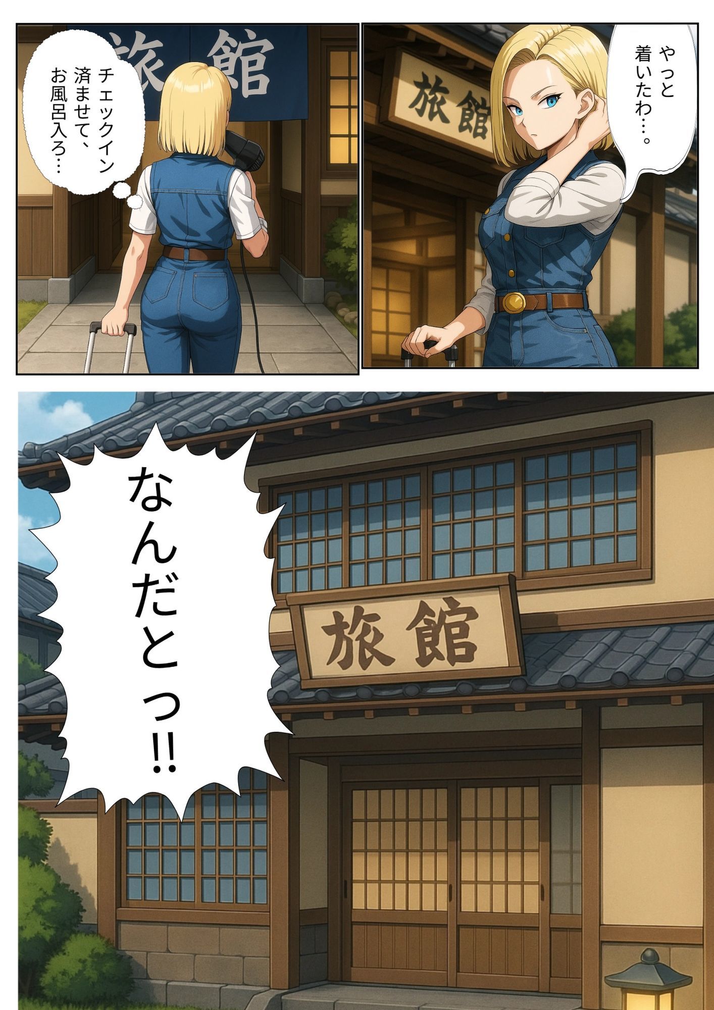 サンプル画像1:18号が旅館でベジ○タと相部屋に？プライドの高い二人はいがみ合うが次第に…。(Veggie18Lewd) [d_673953]