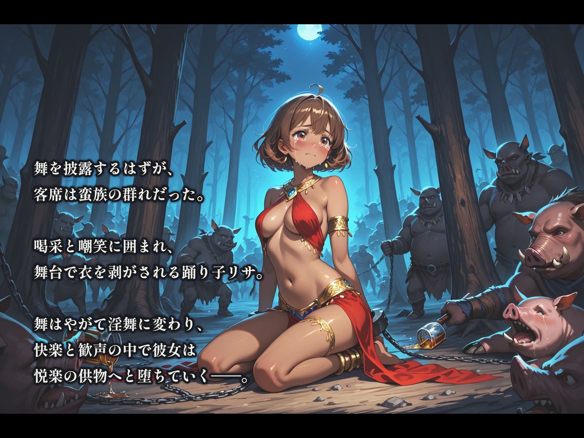 サンプル画像3:オークの宴会 ―六人の女、六つの堕落―(空想彩館) [d_673999]