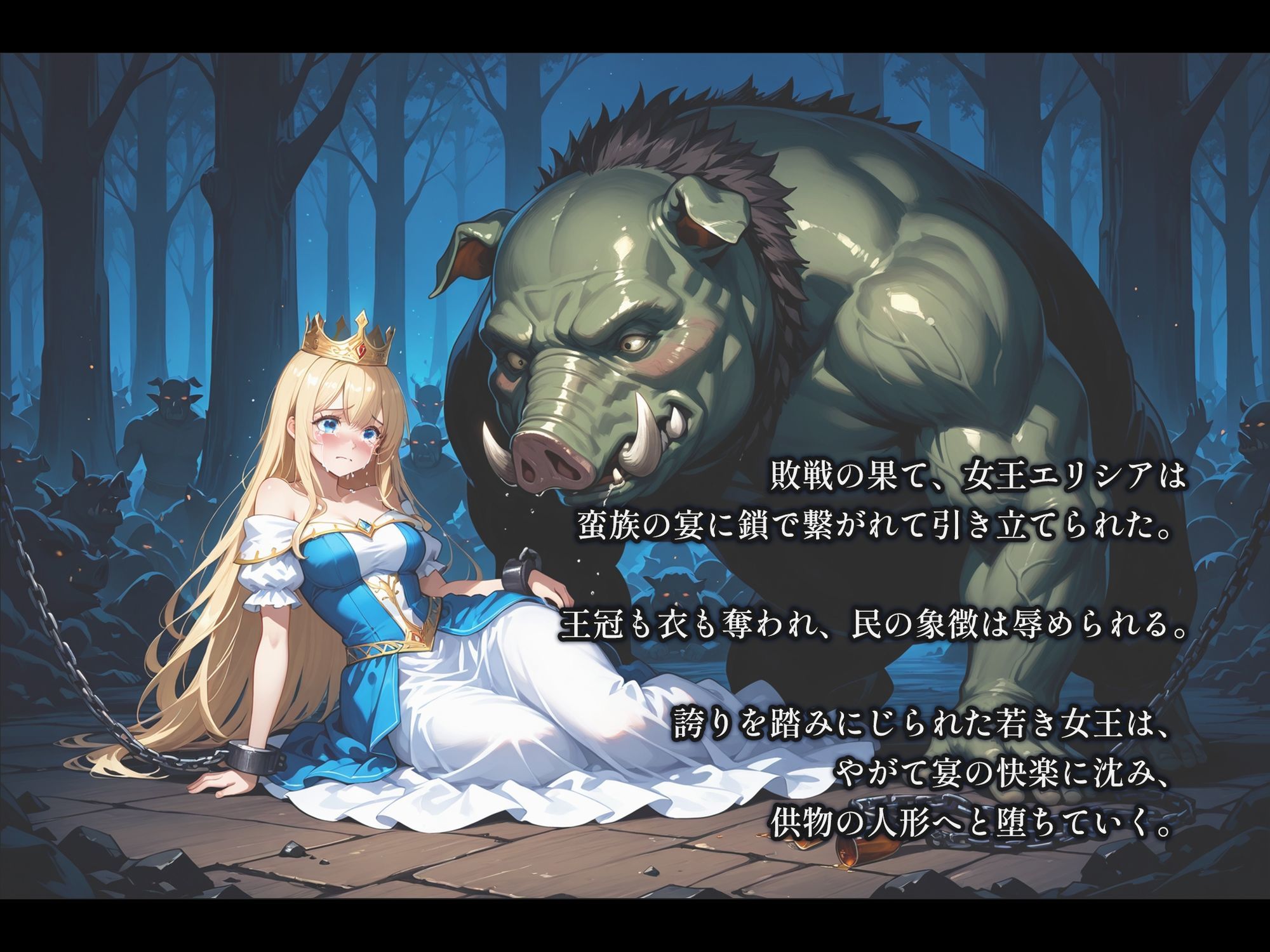 サンプル画像4:オークの宴会 ―六人の女、六つの堕落―(空想彩館) [d_673999]