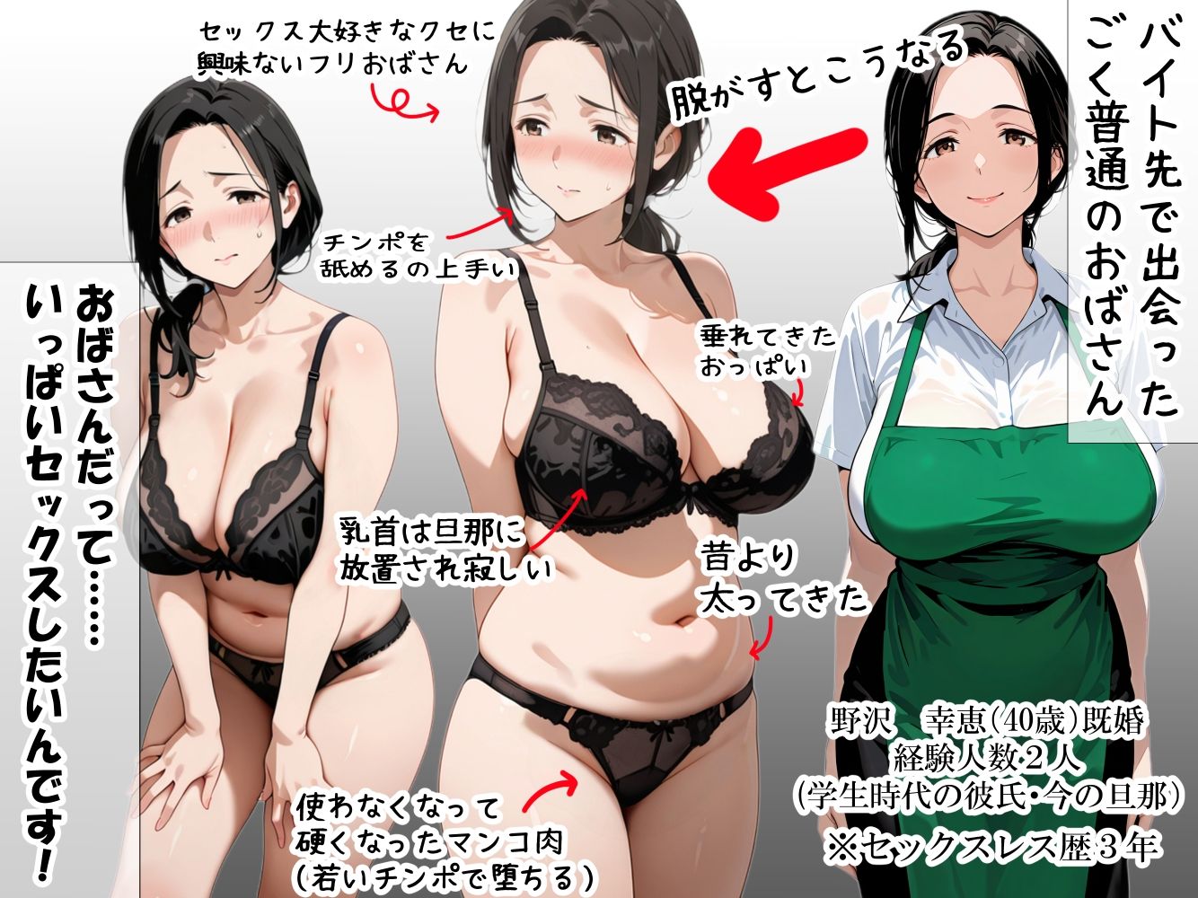 サンプル画像5:バイト先のパート主婦（40歳）を、 お持ち帰りしたら…欲求不満の膣は硬いチンポ一本即墜ちオナホ化   野沢幸恵（40歳）セックスレス歴・3年(ママか人妻か。) [d_674126]