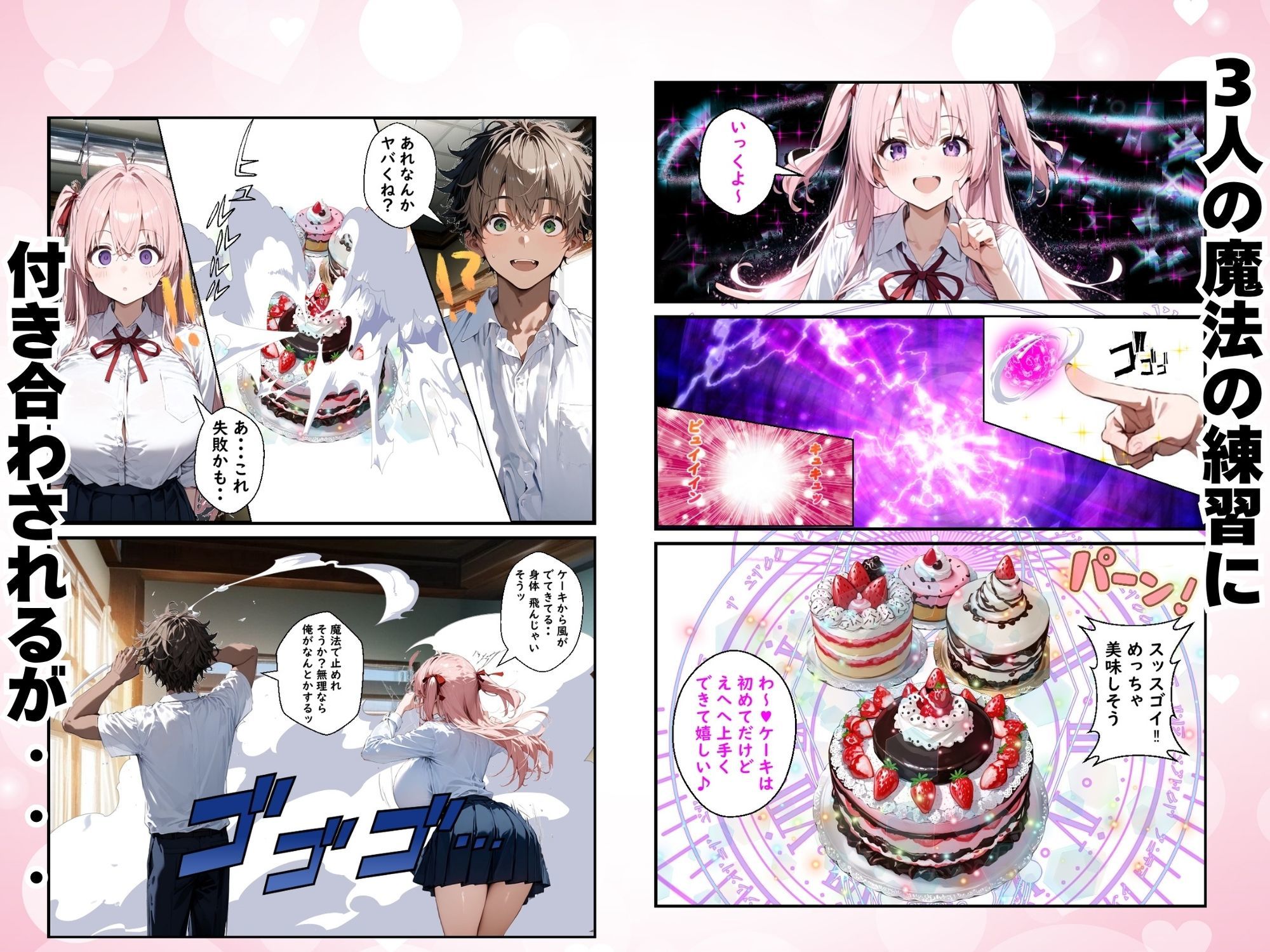 サンプル画像3:Hぷにんぐ  幼馴染魔法少女3人と魔法失敗でラッキースケベ連発のハーレム学園生活(むぎゅっと館) [d_678394]