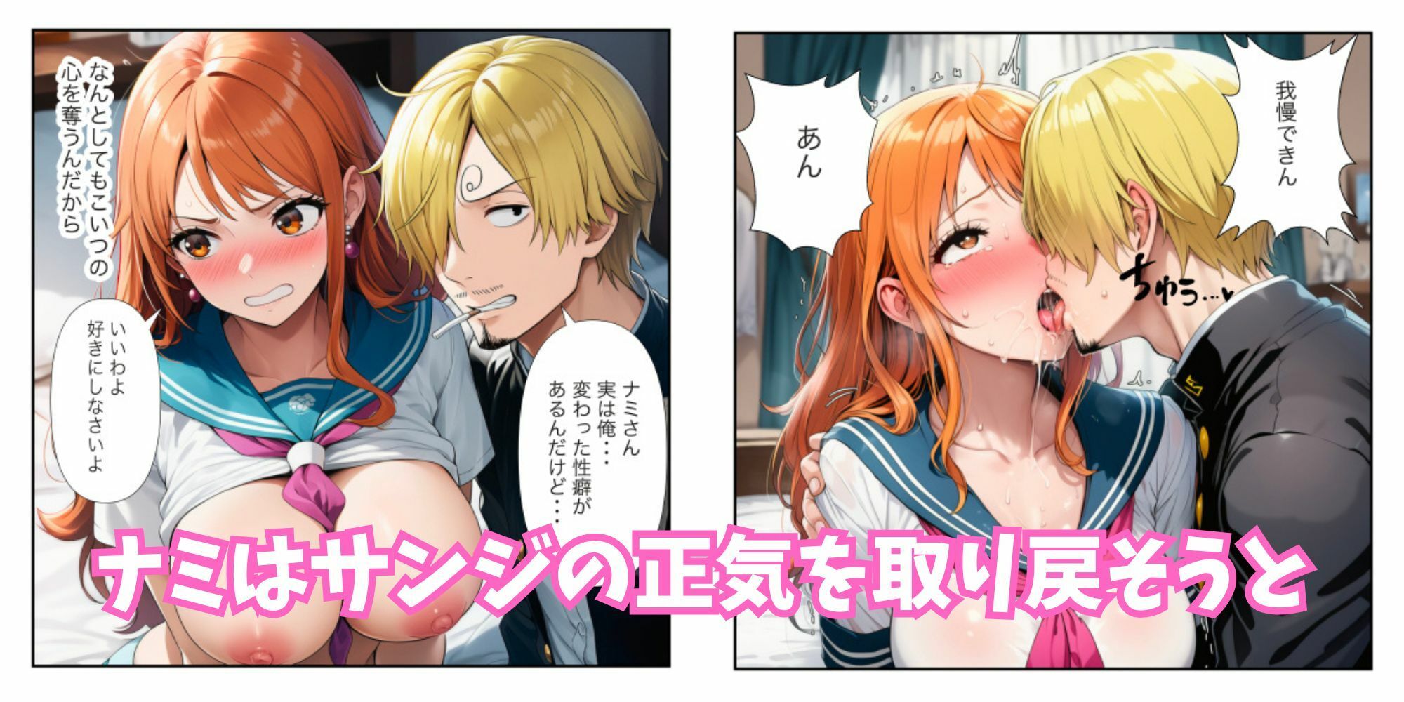 【ワンピ学園ハーレム】美女とサンジの制服えっち（ナミ・ボニー・ビビ） 画像8