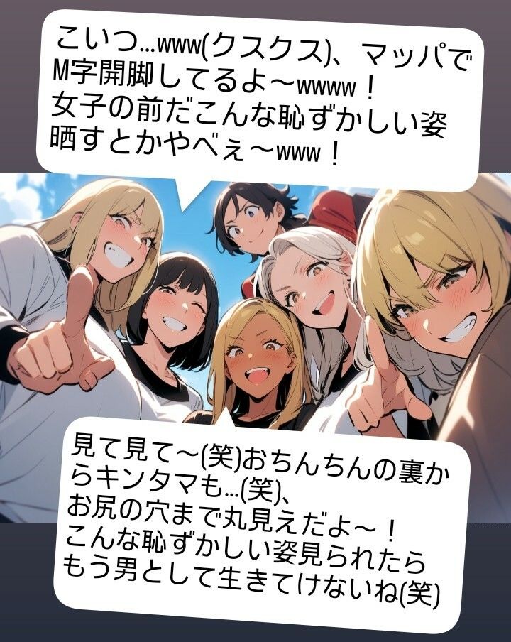 いじめっ娘倶楽部のSPH文庫 短小包茎くんイジメ 屋上編 第1話 ヤンキーデビューの軟弱男子が不良の先輩女子にシメられて短小包茎チンポを晒し者に 画像7