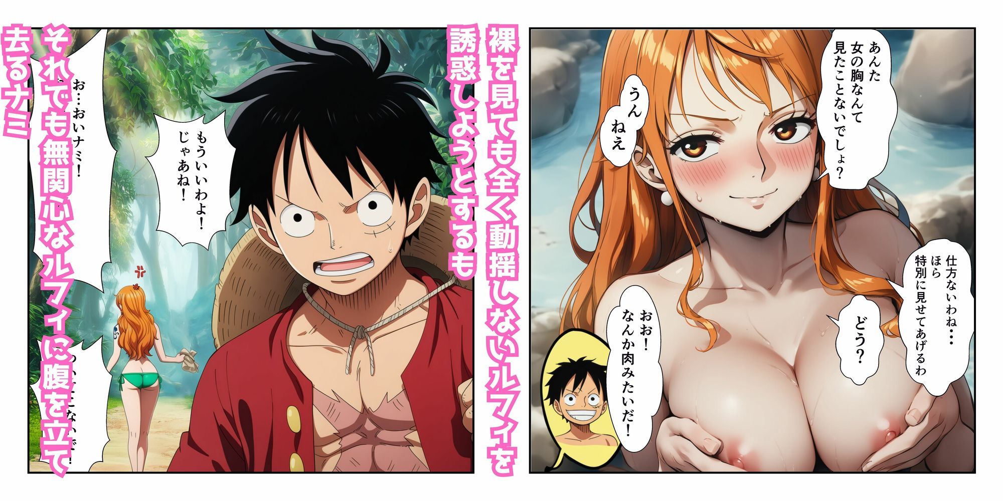 サンプル画像3:ハンコックの夜●いでルフィ覚醒！ ナミ＆ハンコック無人島イチャラブ中出し(YH) [d_681738]