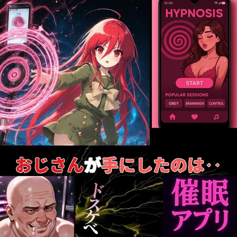 サンプル画像1:炎髪灼眼のツンデレが従う催●アプリのコマンド‥シャナの知らないおじさんとの甘い快感‥(夢追い虫) [d_682211]