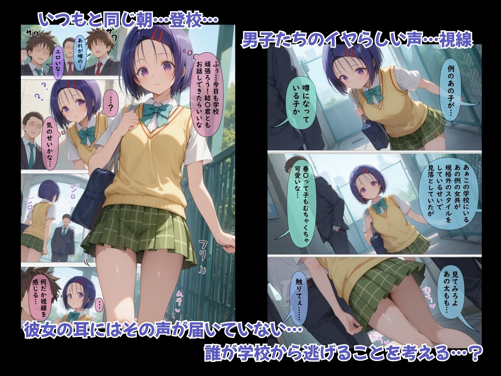 サンプル画像2:性活学園 西〇寺春奈編 クラスメイトとゼロ距離で仲良くなれました(学園ハーレム) [d_682297]