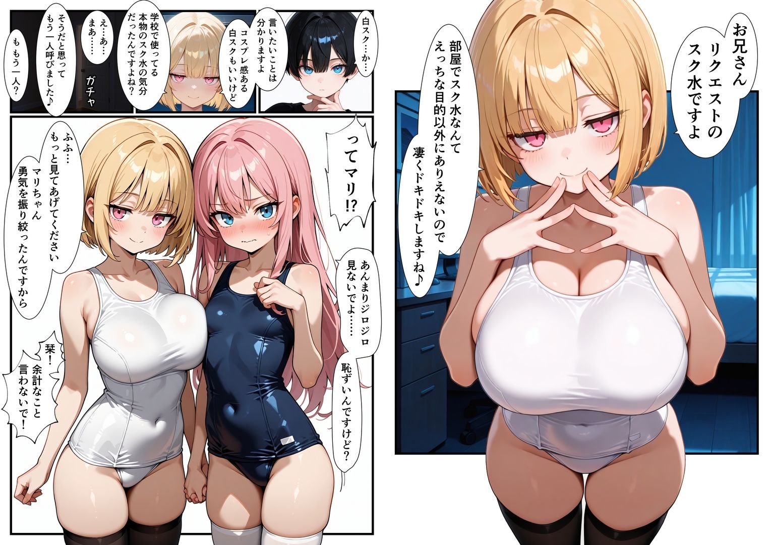 妹×妹の親友×俺 甘々3P 画像3