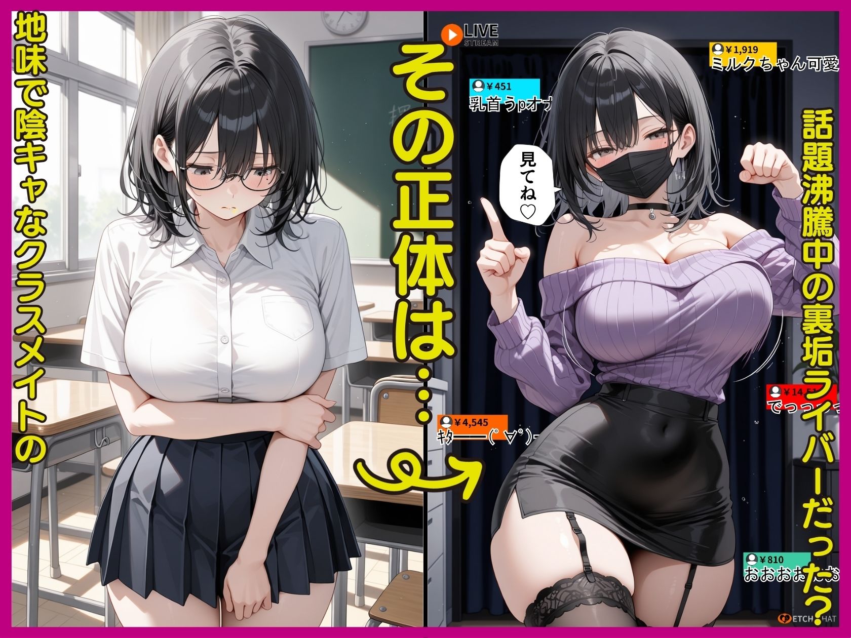 地味陰キャクラスメイトがあたシコ欲全開!!推しの裏垢ライバーだった 画像10