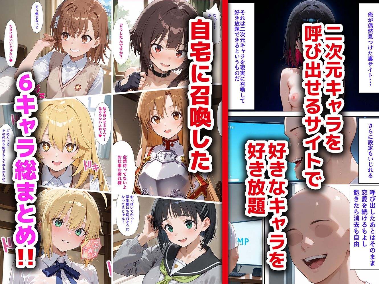 好きな二次元キャラを呼び出して好きにエッチできる裏サイト 総集編1 - hitomi raw無料エロ漫画(同人誌)サンプル画像 002