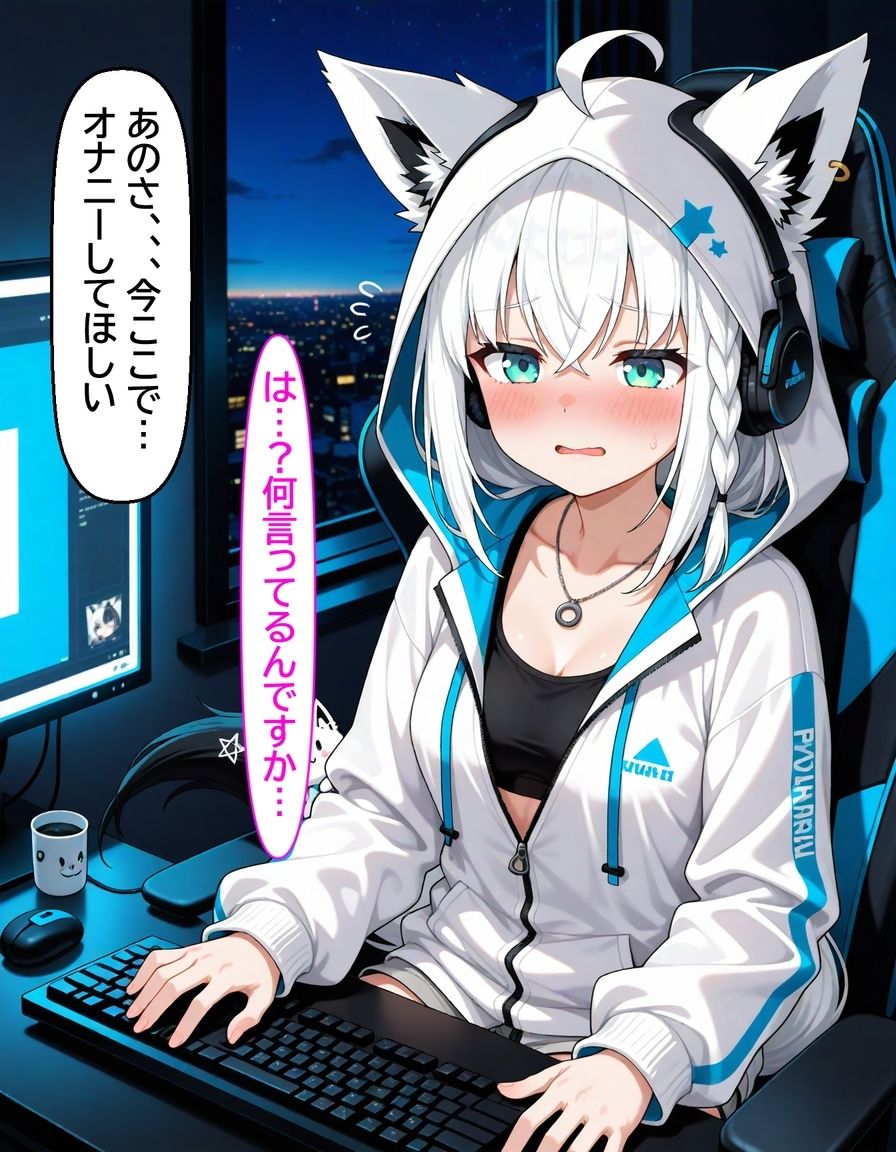 サンプル画像2:白〇フブキ 〜配信部屋でオナニーさせられて発情Hする話〜(からあげ) [d_693033]