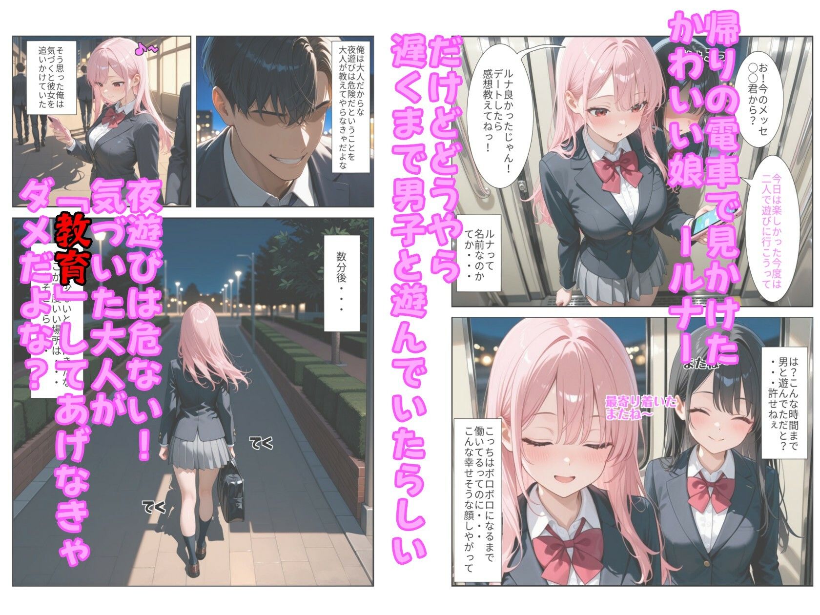 サンプル画像1:ピンク髪J○を堕として屈服させる話  その1(わんぶいわん) [d_693090]