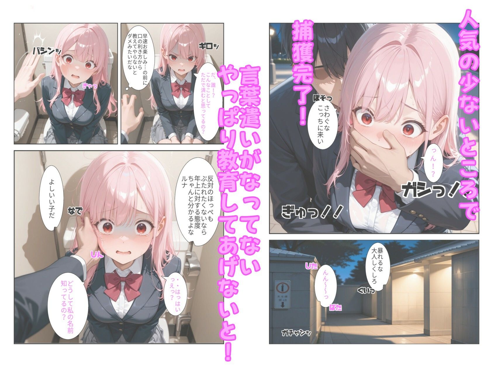 サンプル画像2:ピンク髪J○を堕として屈服させる話  その1(わんぶいわん) [d_693090]