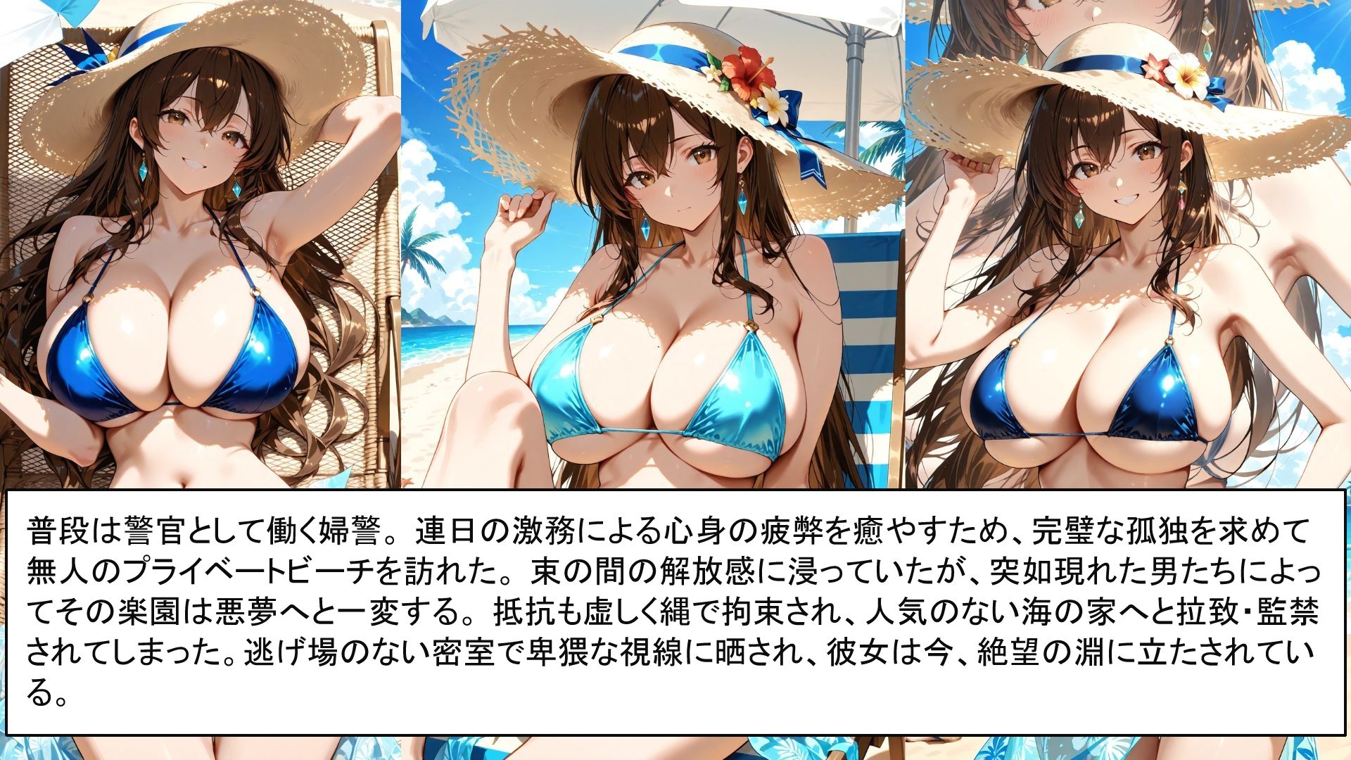 サンプル画像1:潮騒と緊縛 〜松岡紗季、悪夢の休暇〜(緊縛同人) [d_693196]