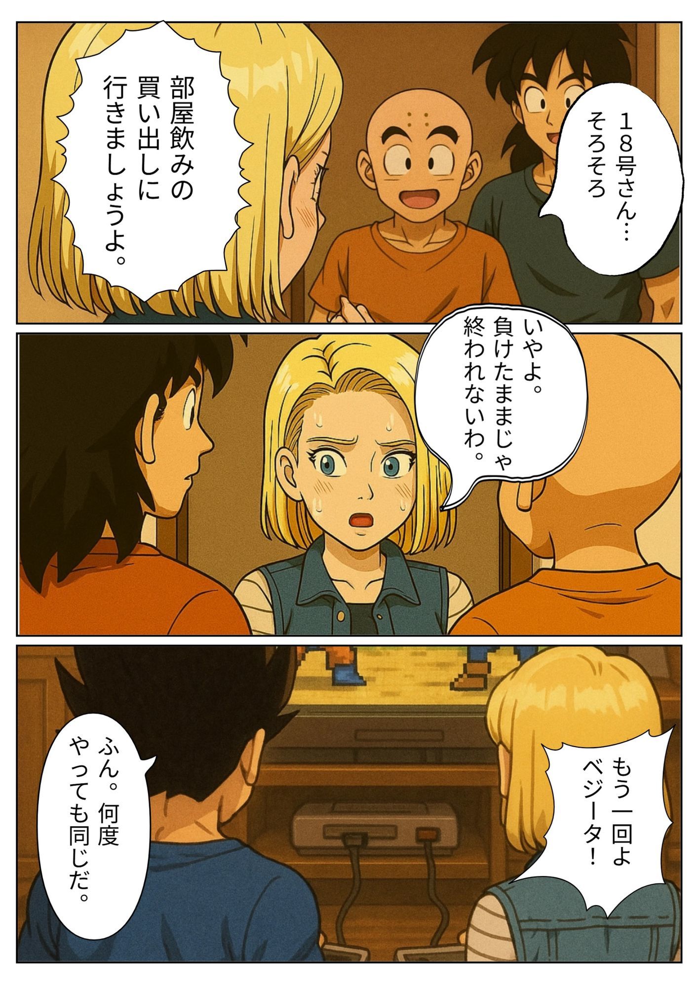 サンプル画像3:【NTR漫画】 1部屋飲みで二人きり…わずかな時間で寝とられる18号。 帰宅したクリ○ンが寝ている間も朝までサイヤ人とヤリまくり 1(Veggie18Lewd) [d_695530]