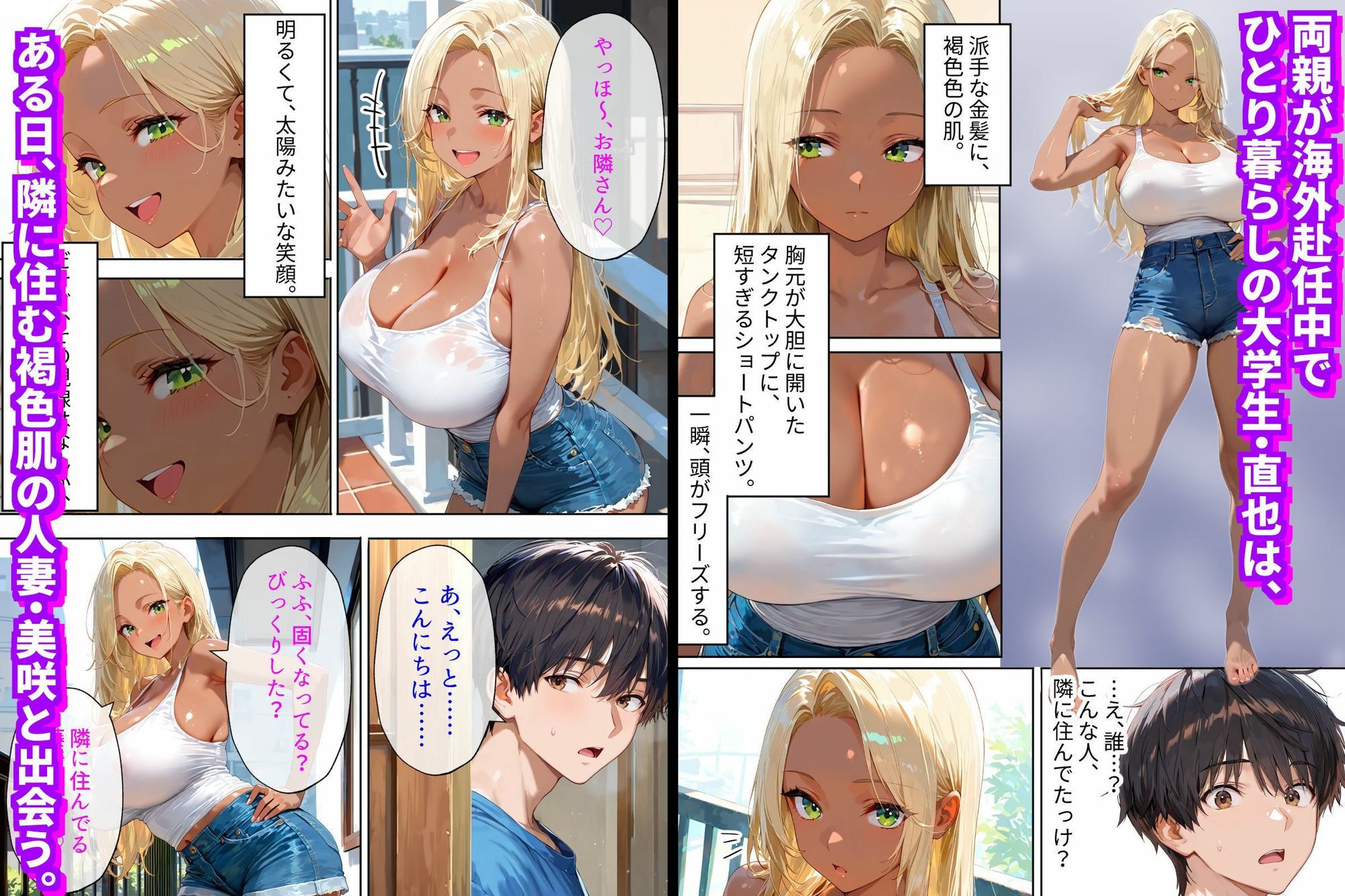 サンプル画像2:隣の黒ギャル人妻は、寂しがり屋だった。(あーもん堂) [d_695662]