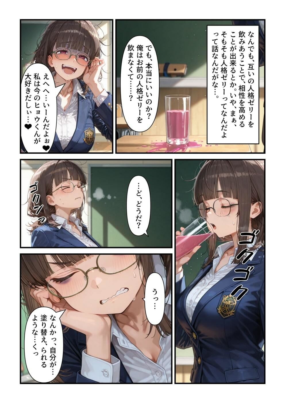 サンプル画像2:【乗っ取り】告白してきた女に合意で自分の人格ゼリーを飲ませてみた(tsf-Saeki) [d_696104]