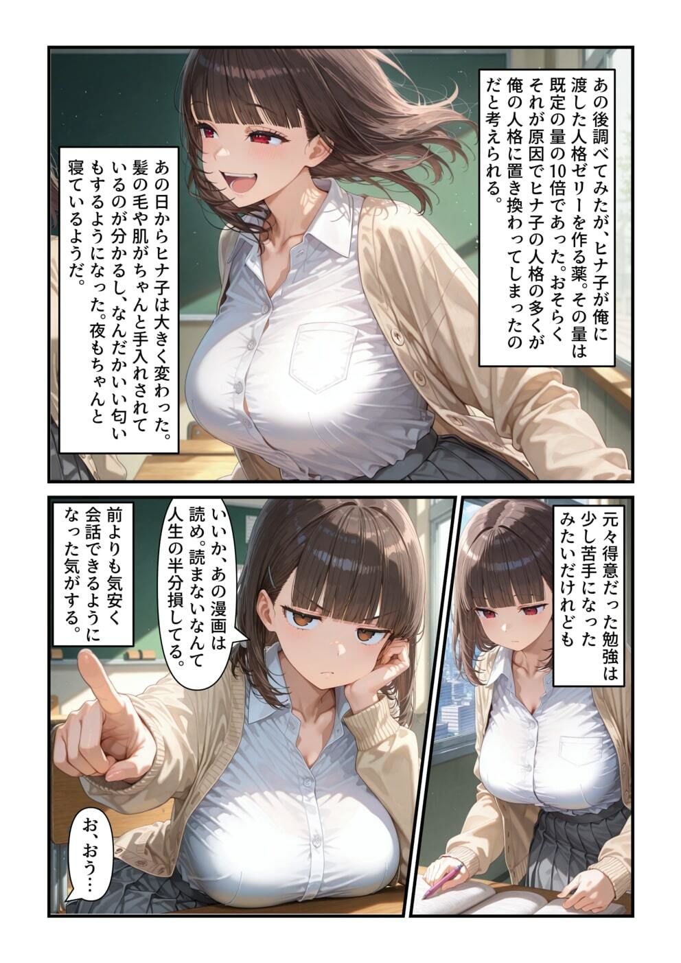 サンプル画像5:【乗っ取り】告白してきた女に合意で自分の人格ゼリーを飲ませてみた(tsf-Saeki) [d_696104]