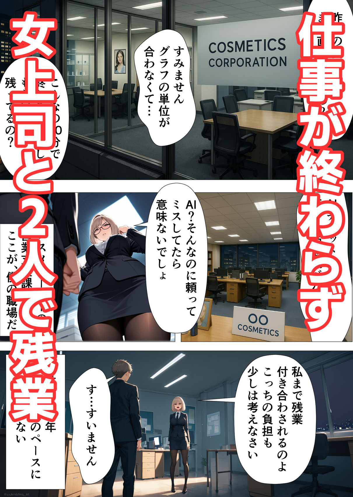 サンプル画像1:ドS女上司の本性がドMだったので会社で中出ししてやった話(人妻OL敗北劇場) [d_697315]