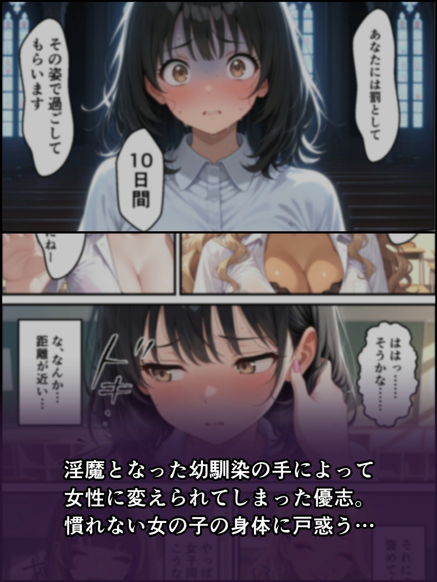 サンプル画像3:蝕宴のコラプティオ  淫魔シスターの呪いで少女に変えられた幼馴染が、歌の魔力でギャル淫魔に堕ちるまでの10日間(しにもの) [d_697414]