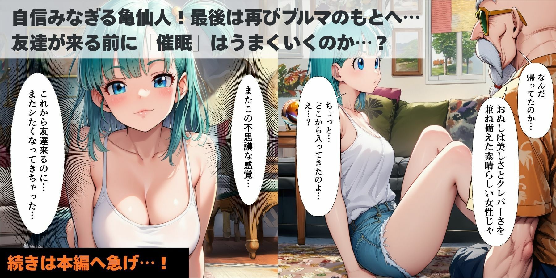 催●エロ亀仙人が痴女ブルマと巨乳ビーデルとランチ（アヘ顔）にイチャラブ中出しえっち 画像10