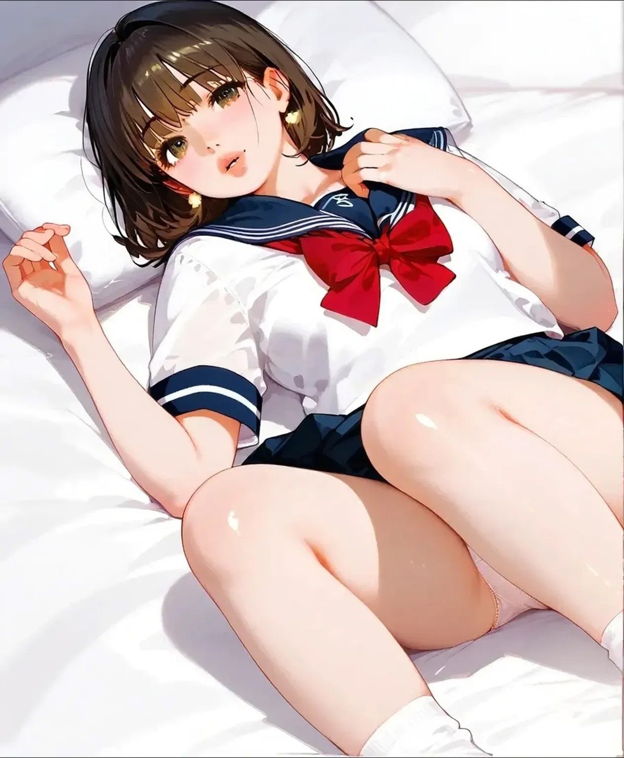 セーラー服でよがる人妻 画像1