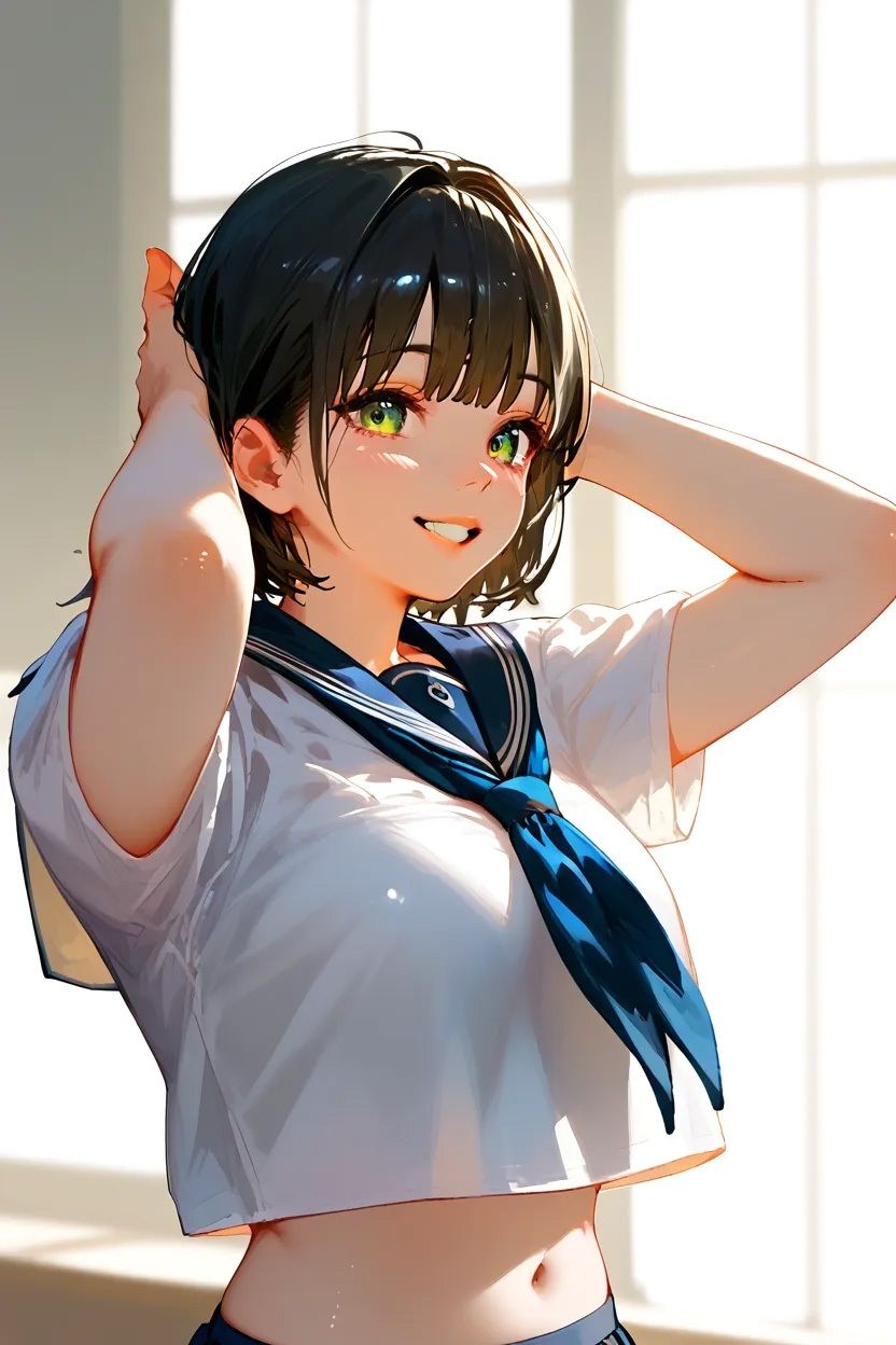 セーラー服でよがる人妻 画像10